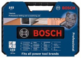 ZESTAW WIERTEŁ I BITÓW TITANIUM TIN SET 103 SZT.