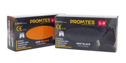 RĘKAWICE NITRYLOWE WZMAC. PROMATES GRIP BLACK XL OP. 50SZT