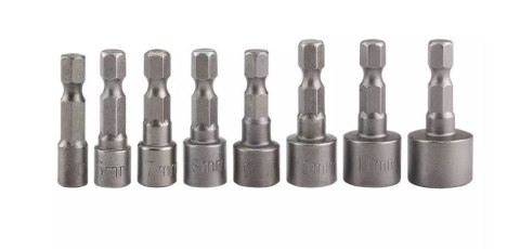 ZESTAW NASADEK DO WKRĘTARKI 5/6/7/8/9/10/11/13MM, HEX 8 SZT