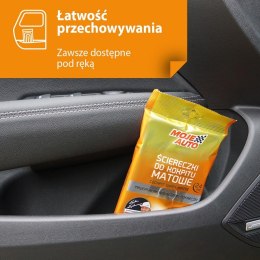 ŚCIERECZKI DO KOKPITU MATOWE CYTRYNA 24SZT.