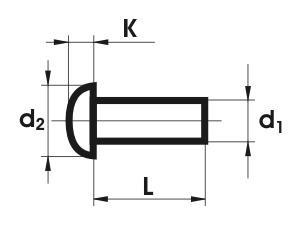 NIT ALUMINIOWY PEŁNY Z ŁBEM KULISTYM 4.0*10 MM