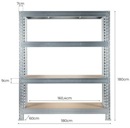 REGAŁ METALOWY MEGA MET 300 180*180*60CM, OCYNK