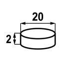 MAGNES NEODYMOWY OKRĄGŁY STAHL 20*2MM SAMOPRZYLEPNY 4SZT